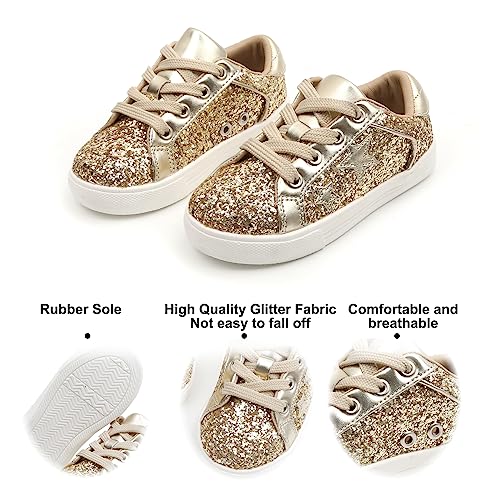 Felix & Flora Toddler/Little Kid Girls Running Shoes Sports Sneakers Princess Casual Glitter Shoes.4