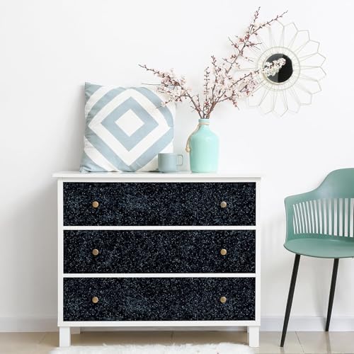 Image of Black Glitter Wallpaper Stick and Peel Contact Paper Decorative Self Adhesive Vinyl Sheets for Cricut Sticker Paper Window Christmas Decor Letters Mugs Craft Project 2 x 16 Feet