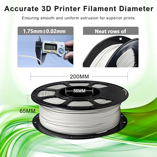 Image of iBOSS PLA Plus Matte 3D Printer Filament 1.75mm, Neatly Wound Matte PLA+ 1kg Cardboard Spool (2.2lbs), Dimensional Accuracy + /- 0.02 mm for Most FDM 3D Printers (Matte Bone White)
