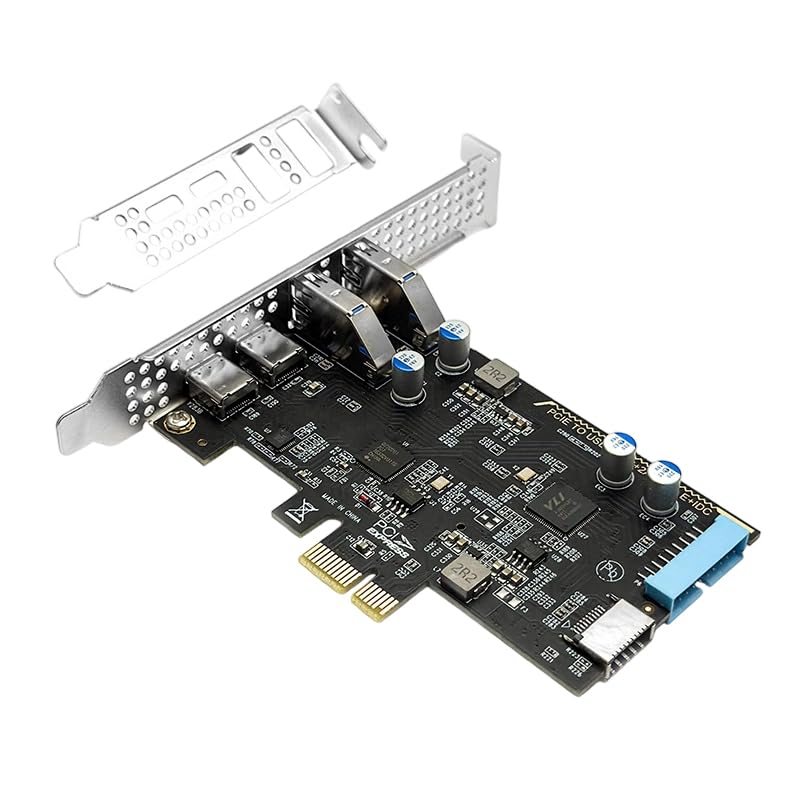 Carte d'extension de fente PCIe double 10Gbps Type C et double USB3.0 pour PC de bureau
