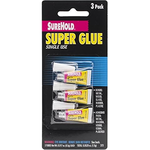 Surehold Super Glue .017oz 3/Pkg-Single Use Cover