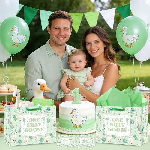 Bolsa de regalo de primer cumpleaños ganso tonto para ropa de bebés 7