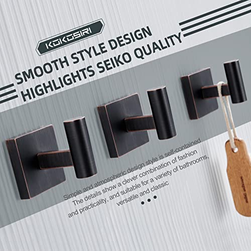 KOKOSIRI Robe Hooks Bathroom Towel Coat Hook for Bath Kitchen Hardware Wall Mounted, 3 Pack Oil Rubbed Bronze Stainless Steel B1013ORB-P3 by KOKOSIRI - Used condition - Image 3