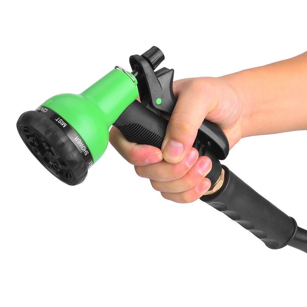 Pistola de Riego Pulverizador para Lavado de Coches, 8 Patrones de Pulverización para Riego de Jardines, Limpieza de Coches y Baño de Mascotas, Plástico ABS + PVC, Tubo de 32 Pies (10M)