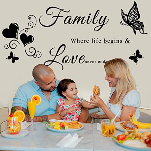 Family Wall Sticker Wall Decal Inspirational Family Quote Sticker Vase Wall Art Sticker Vinyl Lettering Saying Wall Decals For Living Room Bedroom Dining Room Wall Decoration Home Decor. #TOP4