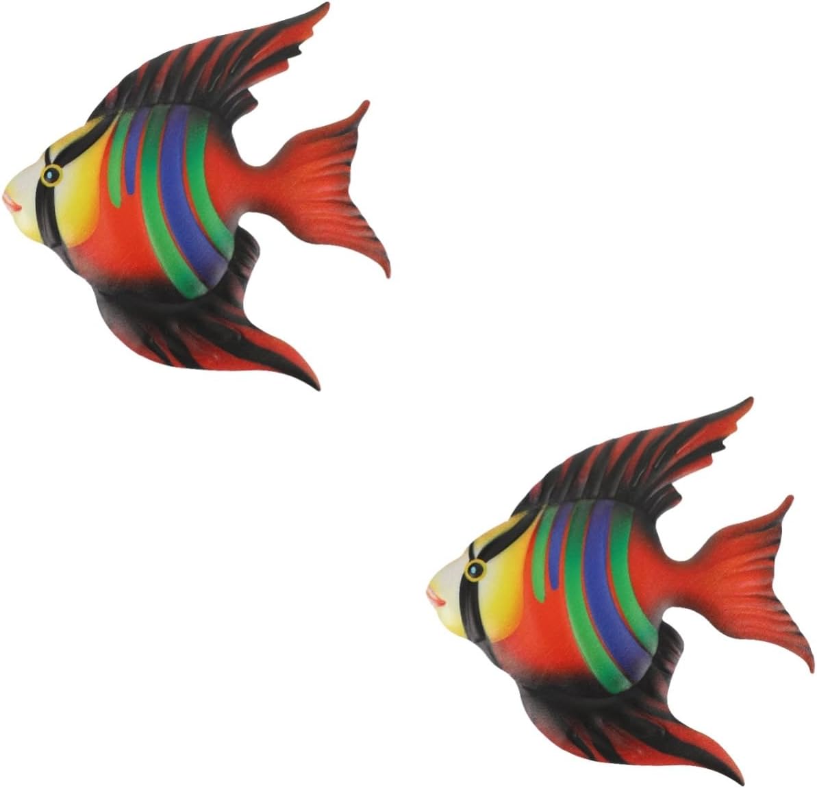 PRETYZOOM 2 x Iron Fish Decor Inspirational Fish Wall Hanging Garden