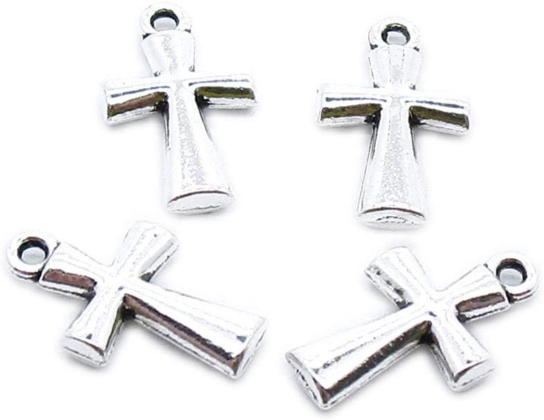 550 Pieces Antique Silver Tone Jewelry Charms Suppliers Arts Crafts Making Beading Findings Crafting YR1K1A Latin Cross