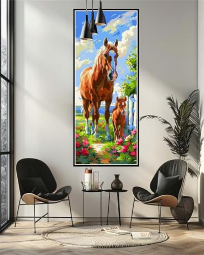 Peinture par numéro adulte grand format cheval pour habiller vos grands murs avec élégance