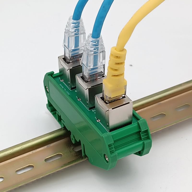 RJ50 10P10C Vertical Jack 4-Way Buss Board DIN Rail Mount Interface Module