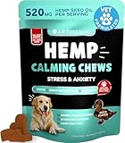 Hemp Calming Chews for Dogs - Dog Calming Chews - Dog Anxiety Relief Treats with Hemp Oil, Turmeric, Valerian, Ginger - Health and Wellness Supplements for Dogs - Hip and Joint Support - 70 Treats