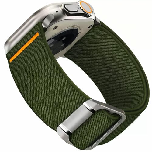 Image of Printme Nylon Stretchable Belt for Apple Watch Ultra 3 /2 /1, Series 11 /10 /9 /8 /7 /6 /5 /4 /3, SE 42, 44, 45, 46, 49 mm, Elastic Trail Loop Sport Band, Adjustable Breathable Rugged Smartwatch Strap