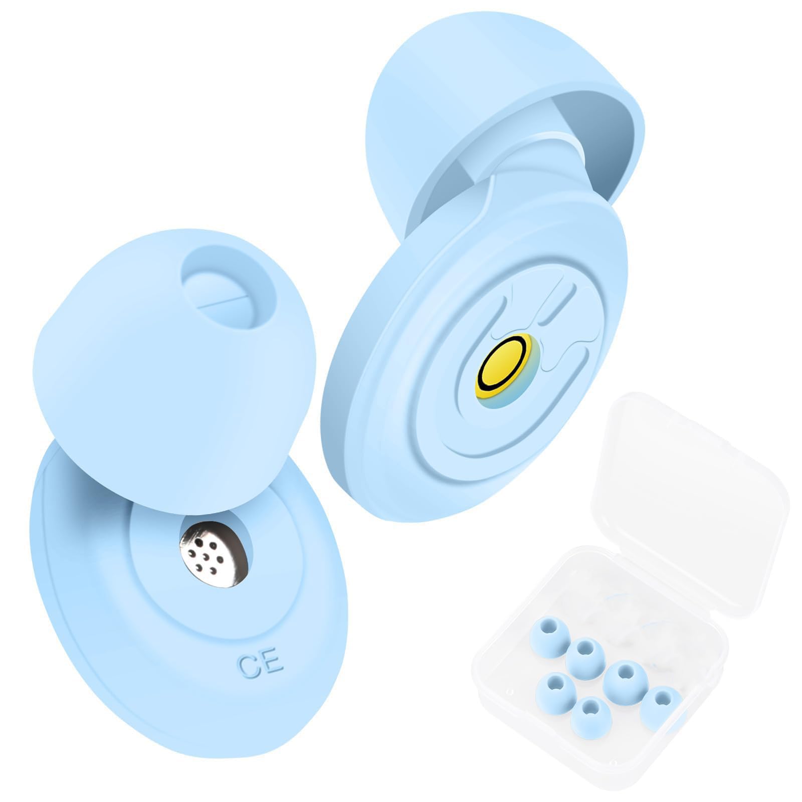 1 Pair Loop Ear Plugs, Noise Cancelling Earplugs for Sleeping and Deep Focus, Reusable Sound Proof Hearing Protection for Travel and Office Work, Blue Color-image-25