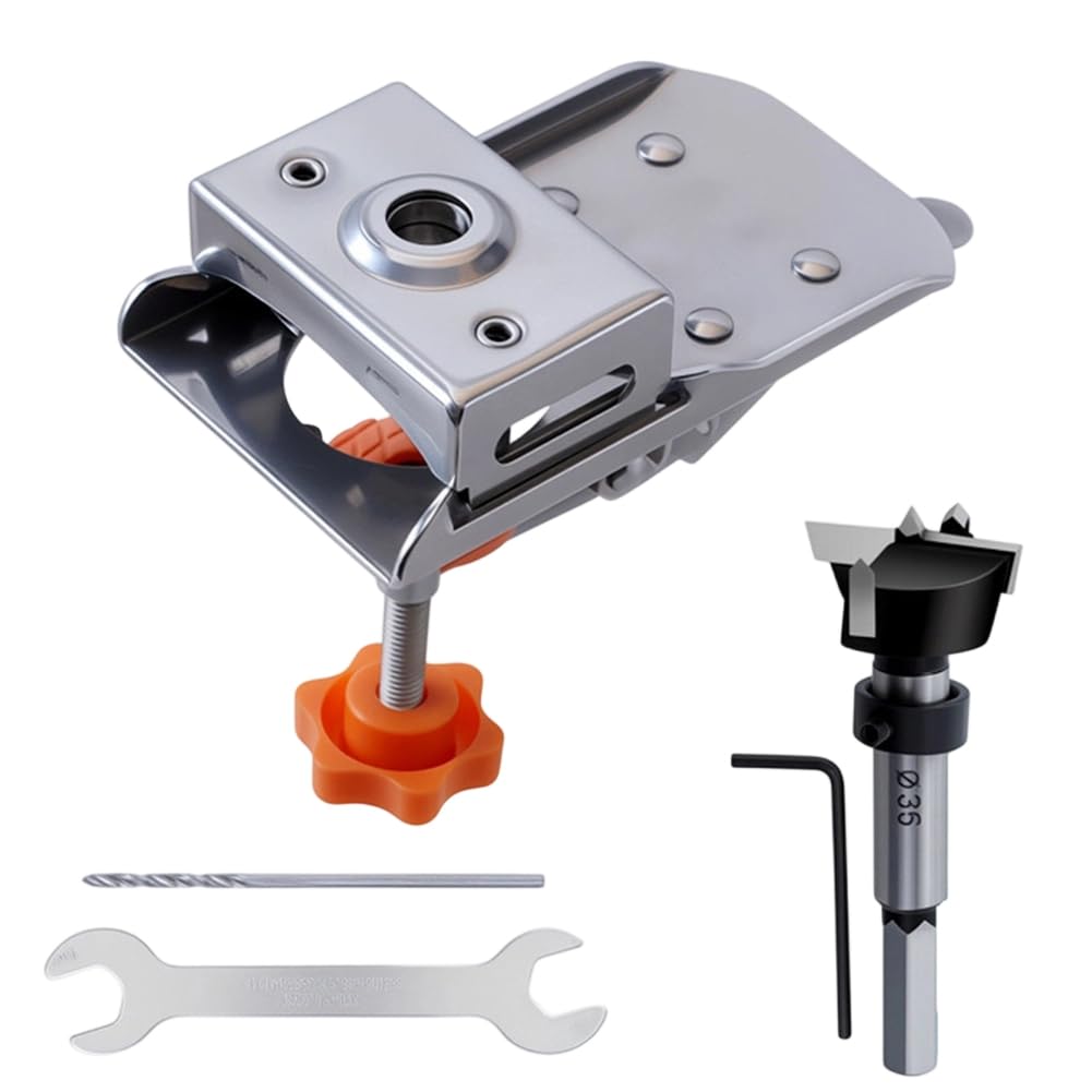 Jnchdghwa As Shown Metal Concealed Hinge Clamp Fixture Adjustable Punch Locator Positioning Tool Easy Cabinet Hinge Clamp