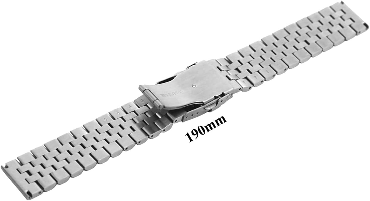 20mm 22mm 24mm Metal Watch Band for Men Women Compatible with Samsung Galaxy Watch 7/6/5/4 40/44mm, Watch 6 Classic 43/47mm Stainless Steel 5 Beads Jubilee Watch Bracelet Silver Black