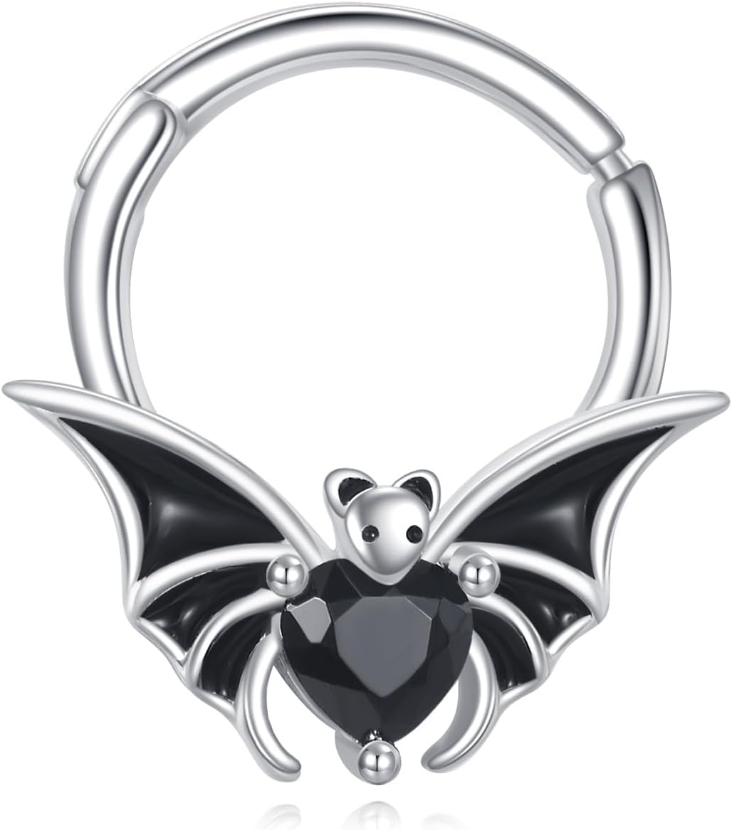 Bat Septum Rings S925 Sterling Silver Halloween Bat Septum Rings Halloween Jewelry Gift for Women