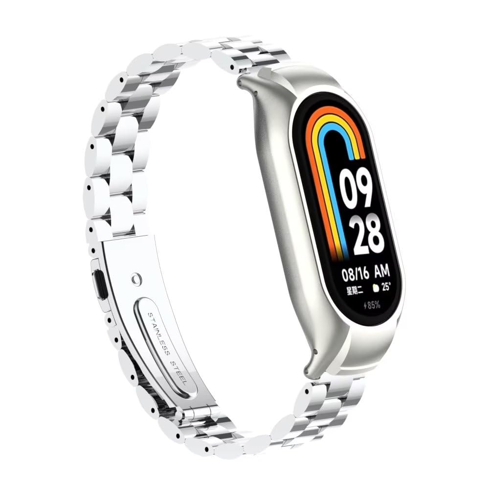 nuosiweilang Bracelet Compatible with Xiaomi Mi Band 8 Strap Metal Stainless Steel Replacement Wristband WatchBand Accessories for Xiaomi Smart Band 8 - Image 4