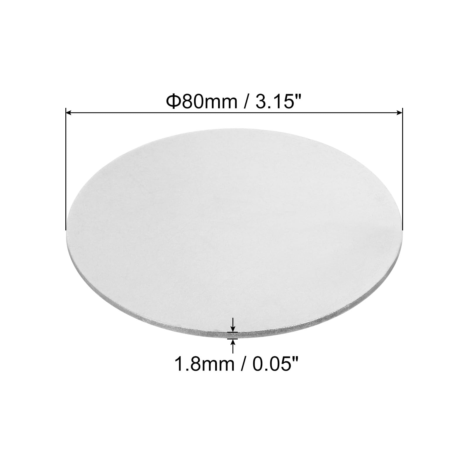 PATIKIL 80mm Steel Disc, 2Pcs Metal Stamping Blanks Tags Circle Round Metal Plate Strike DIY 304 Stainless Steel for Laser Engraving Stamping Craft Name Tag - Image 2