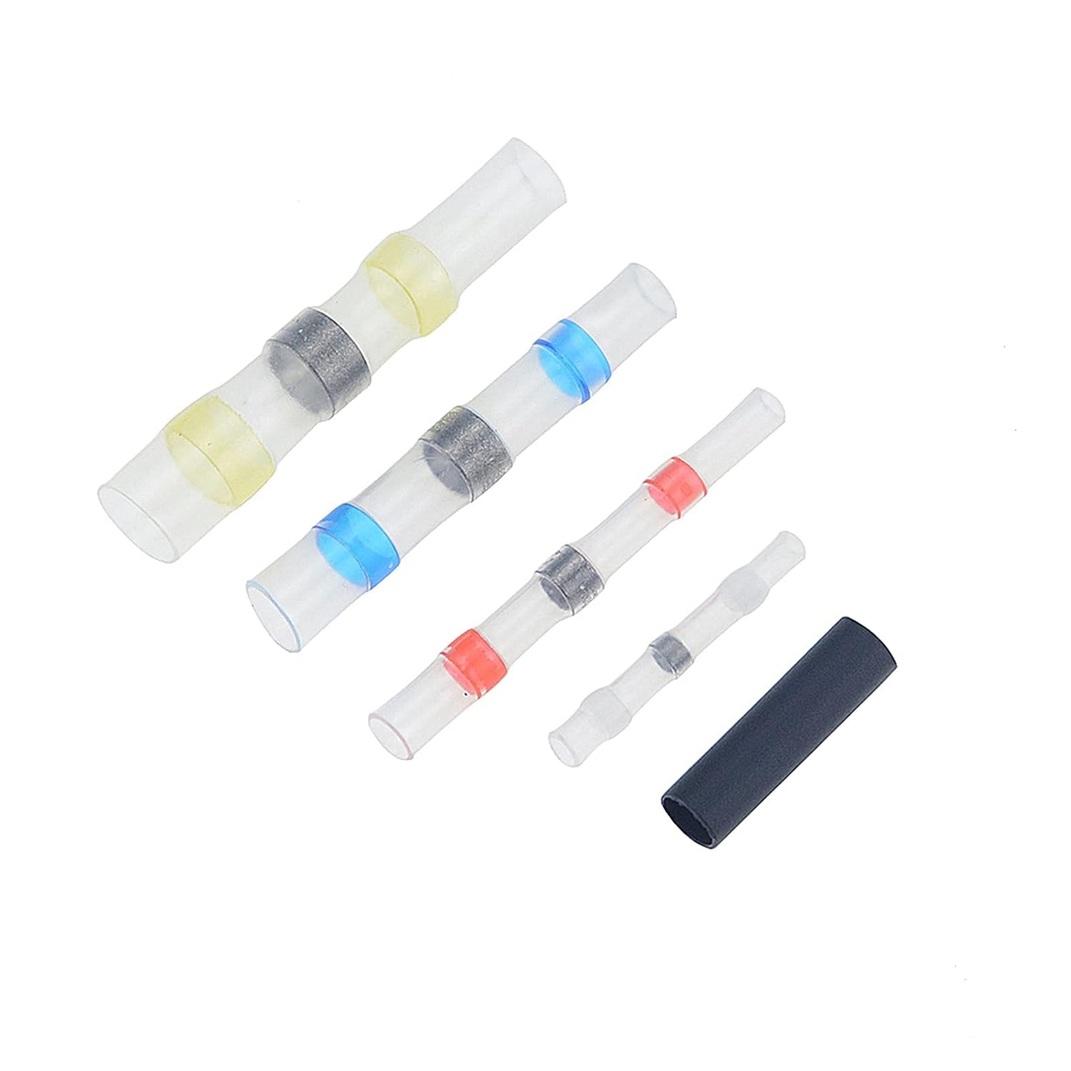VAIGAI 100pcs HOT Box Heat Shrink Solder Sleeves wat/erp/;ro/ofW Wire Crimp Butt Terminals Connectors Terminator Electrical Conector