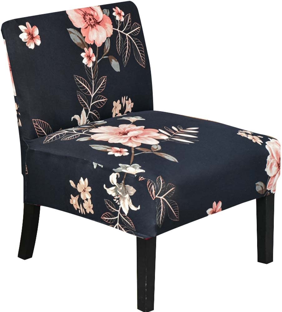 AQIGR Armless Accent Chair Cover,Stretch Armless Chair Slipcovers for Accent Chair,Printed Single Sofa Chair Covers Furniture Protector Covers Removable Washable for Home Hotel (Color : #8)