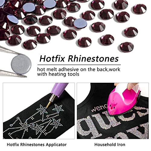 Beadsland Hotfix Rhinestones, 2880pcs Flatback Crystal Rhinestones for Crafts Clothes DIY Decorations Amethyst, SS6, 1.9-2.1mm - Image 4