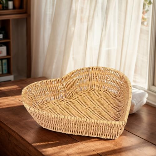 Cesta de pan de ratán portátil para servir con estilo y decorar tu mesa de comedor 8