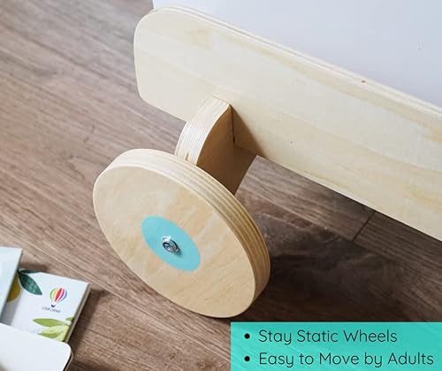 Ivanna Banana 2 In 1 Movable Storage Bookshelf And Blackboard, Wood/White Kids Book Rack Storage Bookshelf With Wheels, Multifunction Blackboard To Paint, Easy To Move. #TOP5