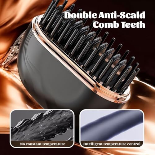 Mini plancha de pelo recargable portátil negra miniatura 3