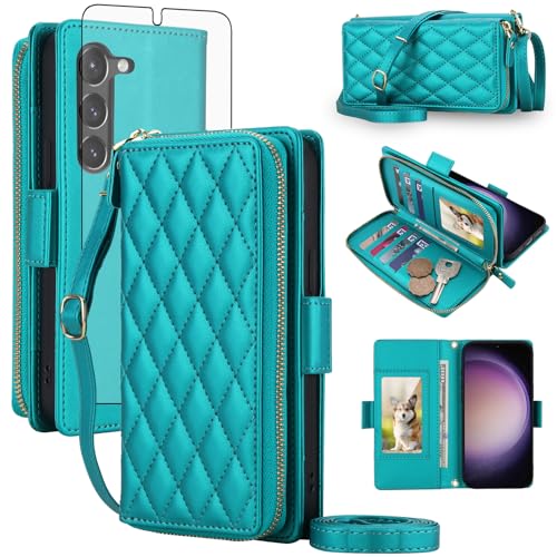Étui Samsung Galaxy S23 Plus antichoc porte-cartes zippé et protection écran 6,6"