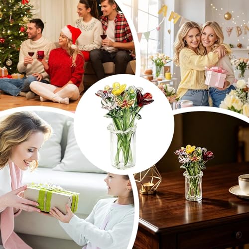 Mini flores decorativas para estantería y mesita de noche en casa 5