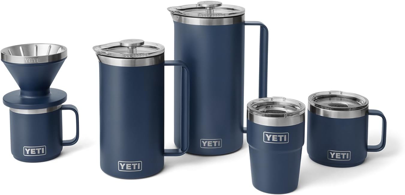 YETI Pour Over Coffee Maker Accessory Ramblers, Designed for Perfect Coffee Extraction Anywhere, Stainless Steel, fits any V60 Filter, Navy - Image 9