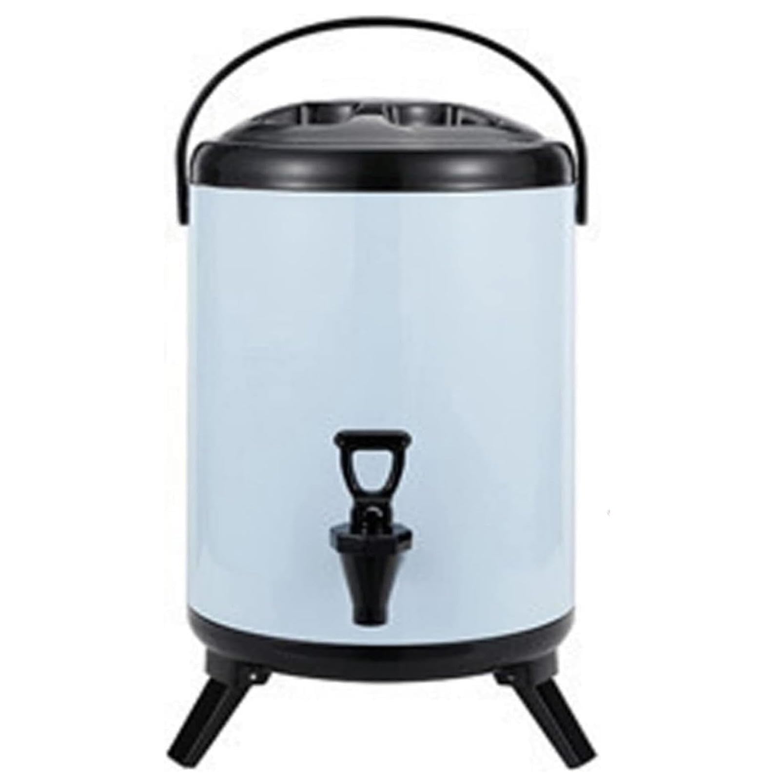 Distributore di bevande isolato con rubinetto, in acciaio inox, 10 l, per latte, tè, caffè, bevande calde e fredde, perfetto per feste ed eventi, colore blu