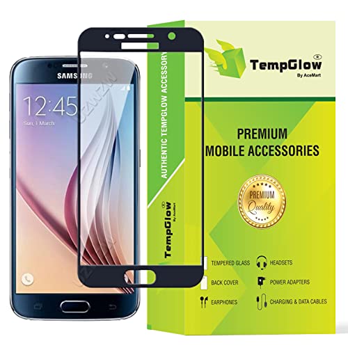 Image of Screen Protector for Samsung Galaxy S6 (Black) Tempered Glass Edge-to-Edge 6D Screen Guard With Installation Kit