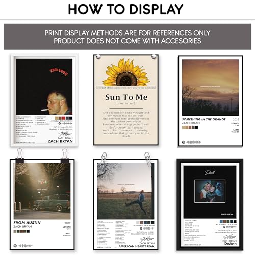 Image of Thepaper9store Pack of 10 - Zach Bryan Music Album Art Wall Posters 8.2x11.8 inch Adhesive Tape Attached Wall Decor, Music Poster, Wall Art For Bedroom, Living room, Office (Zach Bryan)