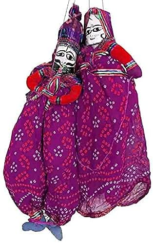 ピンクのラジャスタン人形のカップルセット伝統的なリビングルームの結婚式のイベントの装飾の小道具| Rajasthaniインドの人形の