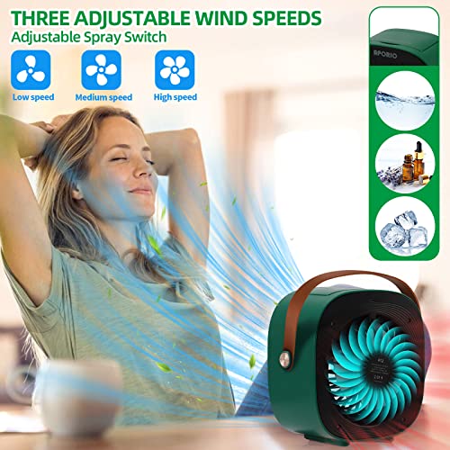 Image of Portable Air Conditioner-5200mAh Rechargeable Personal Air Cooler with 3 Speeds Duration 5-10 hrs, Quiet Mini Air Conditioner Fan, Desk Cooling Fan for Home, Bedroom, Travel, and Office