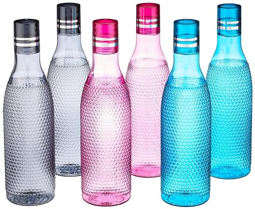 Houshe Unbreakable Plastic Water Bottle I Leak Proof I BPA Free Food Grade Fridge Water Bottle I Ideal for Gym, Office, Home, Travel, College, Easy to Clean, 1 Litre Each, Set of 6, Assorted (B0D47SBY9J) Amazon Price History, Amazon Price Tracker