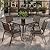 5 Pieces Patio Dining Set,All Weather Outdoor Table and Chairs Set for 4,Square Table and 4 Plastic Armrest Chairs Steel Frame Bistro Table Set for Backyard, Balcony, Porch, Deck, Garden (Brown)