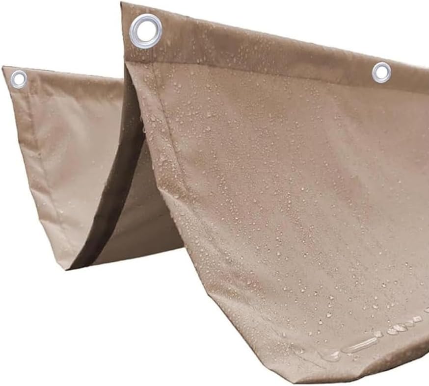 Retractable Waterproof Pergola Canopy - UV Blocking Wave Shade Sail for Outdoor Deck, Porch, Yard - Khaki Rectangle Awning Kit (1x) - Perfect for Sun Protection & Patio Relaxation