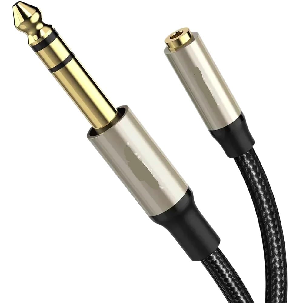 Adaptador de auriculares de 6,35 a 3,5 mm TRS macho a 3,5 mm hembra estéreo Ja-ck cable de extensión de audio (300 cm)
