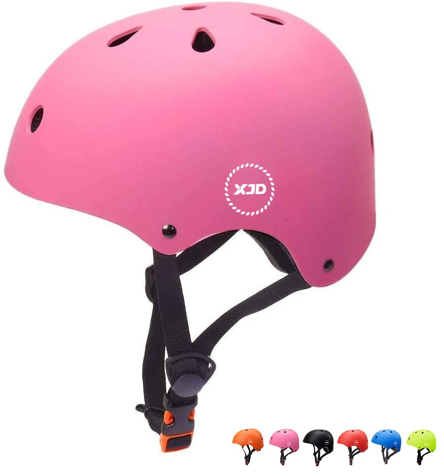 XJD Casque de Vélo Enfant Filles Garçons 3-13 Ans Casque Enfant Roller CE en Certification Protection pour Cyclisme Skate Trottinette Skateboard(Rose, S(49-55cm))
