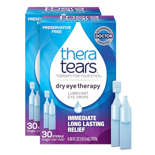 TheraTears Dry Eye Therapy Eye Drops for Dry Eyes Preservative Free 30 Vials 2 Pack