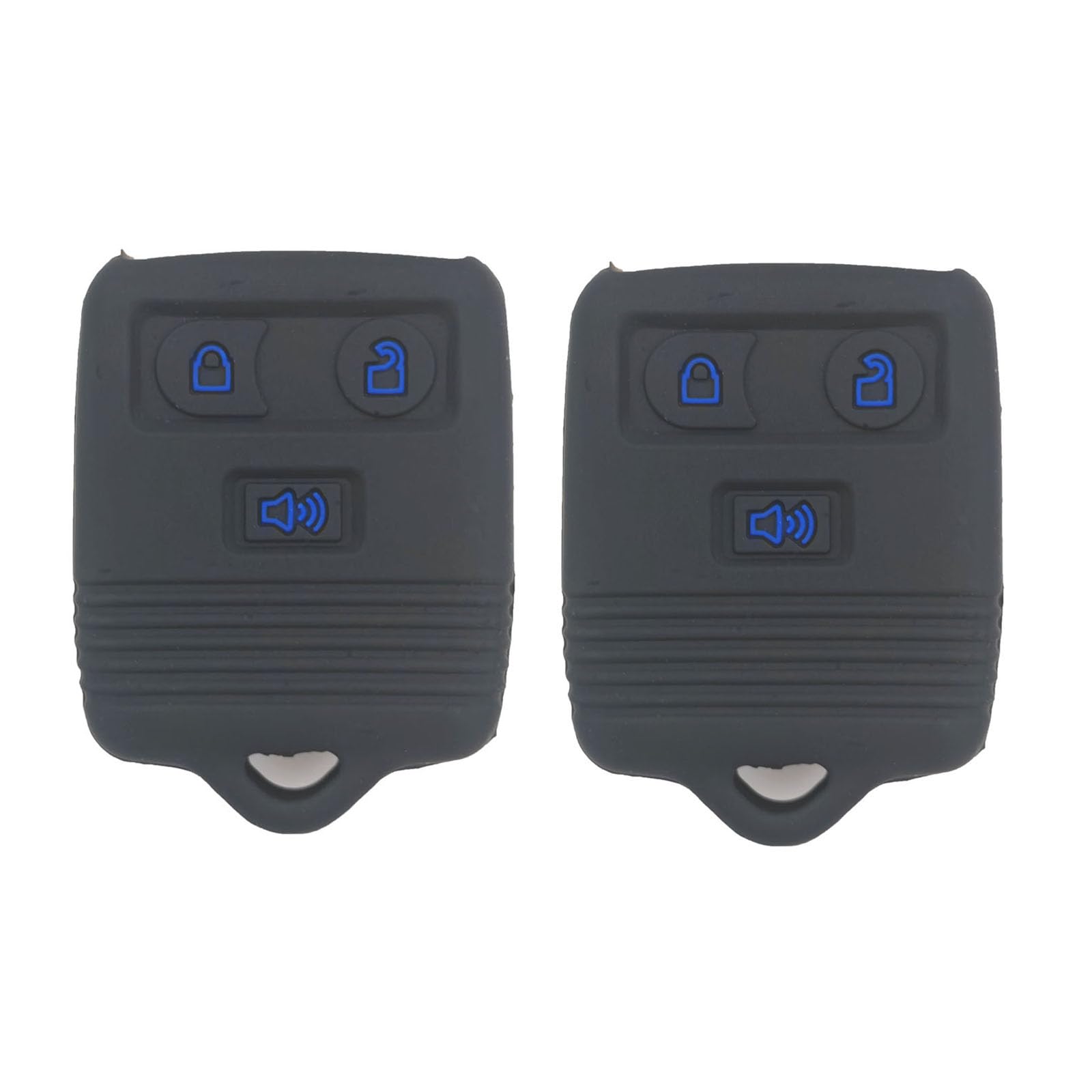 WEIBISS 2Pcs Silicone Key Fob Cover Protector Keyless Jacket Remote Holder for Ford F150 F250 F350 Explorer Ranger Escape Expedition, Blue Buttons