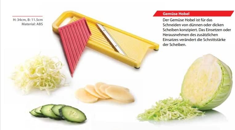 Vegetable Slicer/Slice Cutter for Thick and Thin Slices with Sharp Stainless Steel Blade and Finger Guard Set of 2
