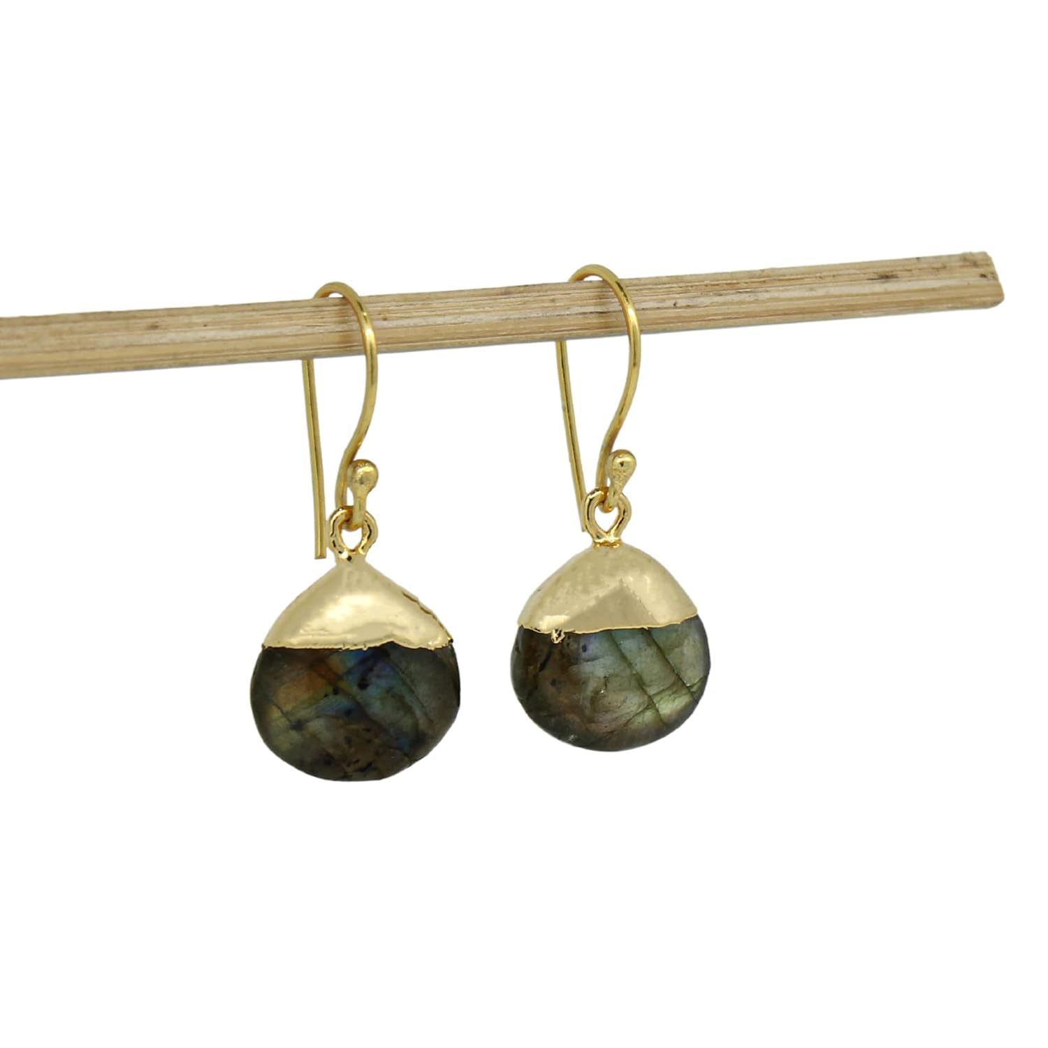Gempires Natural Labradorite Teardrop Dangle Earrings For Women Dainty Crystal Jewelry Gemstone Handmade Boho Earrings for Women - Image 2