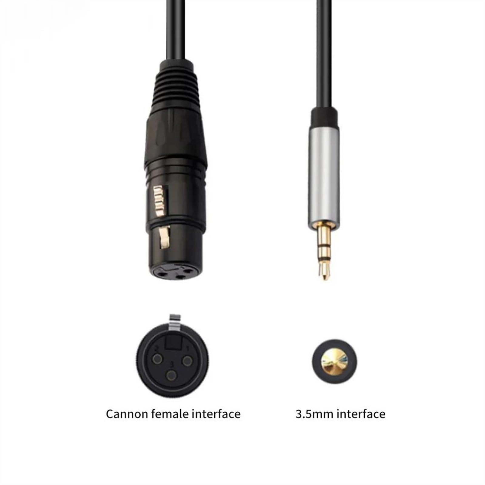 Cable De Audio De Guitarra hembra del cable de del micrófono de 3,5m m al cable analógico equilibrado del micrófono de Jack (Size : 300cm)