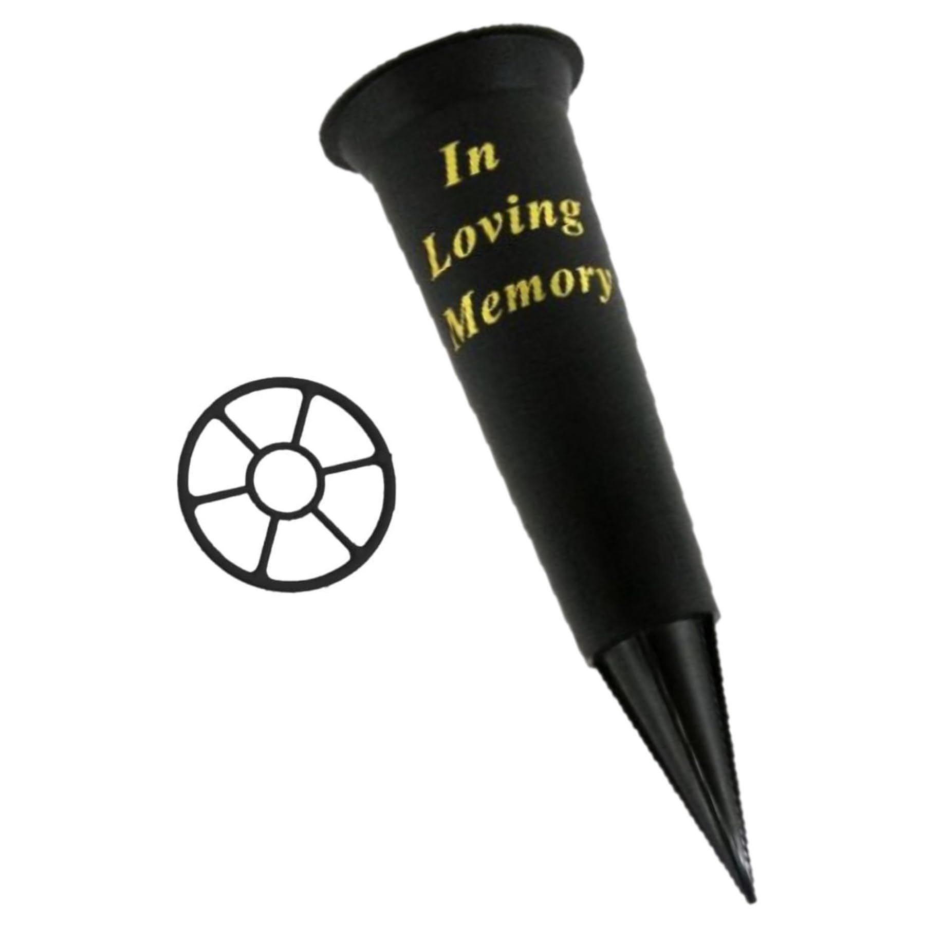 Black In Loving Memory Spiked Memorial Grave Flower Vase Graveside Memorial with flower holder insert