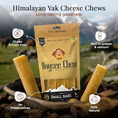 Image of Dogsee Chew Bars for Dogs - Small | 100% Natural Himalayan Yak Chews | Smoke Dried | Long Lasting | Helps Fight Plaque & Tartar | Promotes Healthy Immune System - 100g