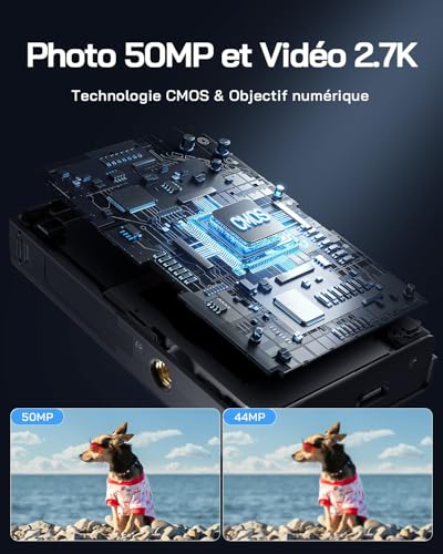 WOLFANG Appareil Photo numérique, caméra Enfant 2,7 K pour Photographie, vlogging compacte 50 MP, caméra vidéo Zoom numérique 16x, numérique Point de Mise au Point Automatique et – Image 4