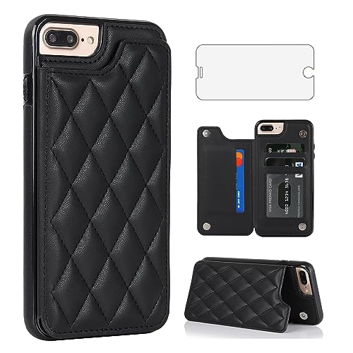 Étui en cuir iPhone 7/8 Plus Asuwish, protection RFID et porte-cartes chic