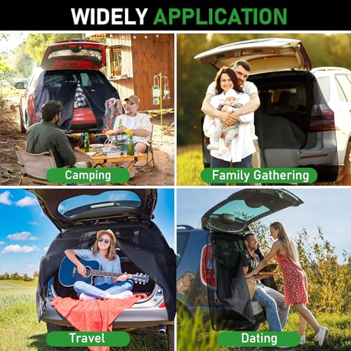 Gaeymy Auto Heckklappe Moskitonetz 165x165cm, Flügeltür Kofferraumabdeckung Sonnenschutz Vorhänge, Universal Magnetisch Fliegengitter Mesh mit Reißverschluss für Dach Caravan Camper Van Wohnmobile SUV